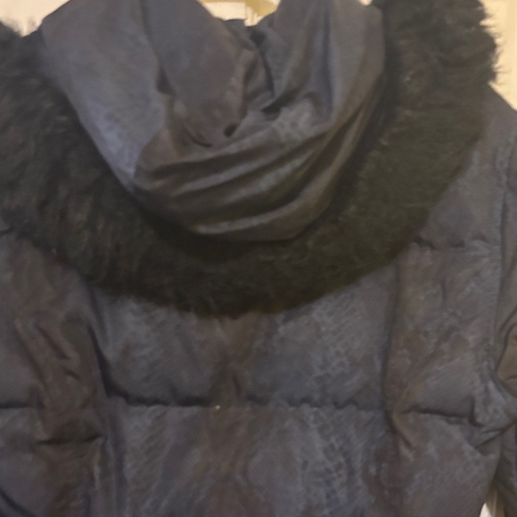 Calvin Klein Dark Puffer Jacket with Faux Fur Trim - Picture 10 of 15